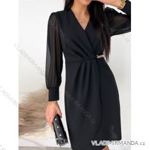 Šaty elegantní krátké dlouhý rukáv dámské (S/M ONE SIZE) ITALSKÁ MÓDA IMWC217235