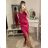 Women's elegant evening dress with straps (S/M ONE SIZE) ITALIAN FASHION IM3222IM322MONICA fuchsia L/XL