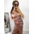 Women's elegant evening dress with straps (S/M ONE SIZE) ITALIAN FASHION IM3222IM322MONICA fuchsia L/XL