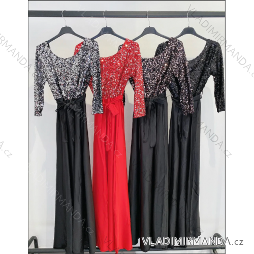 Women's Long Chiffon Short Sleeve Dress (S/M ONE SIZE) ITALIAN FASHION IMWGS231048