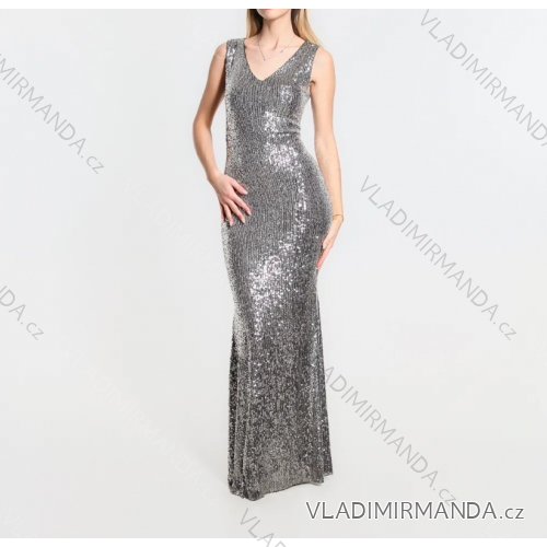 Women's Strappy Sequin Long Party Dress (S/M ONE SIZE) ITALIAN FASHION IMPMD2320672C
