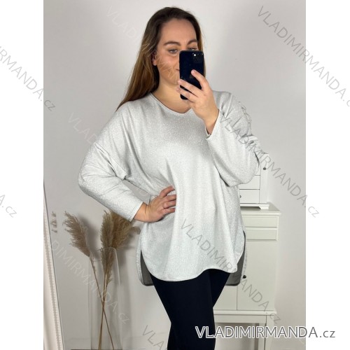 Tunic / blouse long sleeve women's oversized (3XL / 4XL ONE SIZE) ITALIAN FASHION IMWQ2191650 white 3xl / 4xl