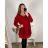 Women's Plus Size Long Sleeve Oversize Dress (XL/2XL/3XL ONE SIZE) ITALIAN FASHION IMC23024 2XL/3XL red