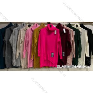 Long Sleeve Knitted Turtleneck Sweater Women Plus Size (XL/2XL/3XL ONE SIZE) ITALIAN FASHION IMC23512