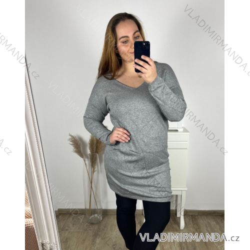 Shirt 3/4 sleeve ladies strip (4XL/5XL ONE SIZE) ITALSKÁ MÓDA IM422FLUFF