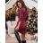 Women's Elegant Long Sleeve Dress (S/M ONE SIZE) ITALIAN FASHION IMM23M6062 red S/M