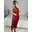 Women's Sparkly Strapless Party Dress (XS/S/M ONE SIZE) ITALIAN FASHION IM323LUFI S/M red