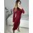 Šaty elegantní třpytivé dlouhý rukáv dámské (S/M ONE SIZE) ITALSKá MóDA IMM22hg4993 S/M red