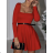 Women's Elegant Long Sleeve Dress (S/M ONE SIZE) ITALIAN FASHION IMPBB23B20866 red S/M