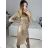 Women's Long Long Sleeve Party Dress (S/M ONE SIZE) ITALIAN FASHION IMM23056 S/M Golden