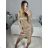 Women's Long Long Sleeve Party Dress (S/M ONE SIZE) ITALIAN FASHION IMM23056 S/M Golden