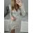 Women's Long Chiffon Short Sleeve Dress (S/M ONE SIZE) ITALIAN FASHION IMWGS231048 black S/M