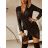 Women's Long Chiffon Short Sleeve Dress (S/M ONE SIZE) ITALIAN FASHION IMWGS231048 black S/M