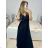Women's Sleeveless Sequin Velvet Long Party Dress (S/M ONE SIZE) ITALIAN FASHION IMWB233931