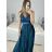Women's Sleeveless Sequin Velvet Long Party Dress (S/M ONE SIZE) ITALIAN FASHION IMWB233931