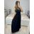 Women's Long Elegant Party Prom Sleeveless Dress (S/M ONE SIZE) ITALIAN FASHION IMWBB223991 S/M black