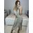 Women's Long Elegant Pleated Sleeveless Dress (S/M ONE SIZE) ITALIAN FASHION IMPBB23S3487 S/M pink