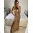 Women's Long Chiffon Short Sleeve Dress (S/M ONE SIZE) ITALIAN FASHION IMWGS231048 S/M black