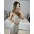 Women's Long Sleeve Knitted Turtleneck Sweater (S/M ONE SIZE) ITALIAN FASHION IM323001 white S/M