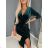 Women's Elegant Long Sleeve Dress (S/M ONE SIZE) ITALIAN FASHION IMD23805 black S/M
