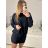 Women's Plus Size Long Sleeve Oversize Dress (XL/2XL/3XL ONE SIZE) ITALIAN FASHION IMC23024 S/M dark blue