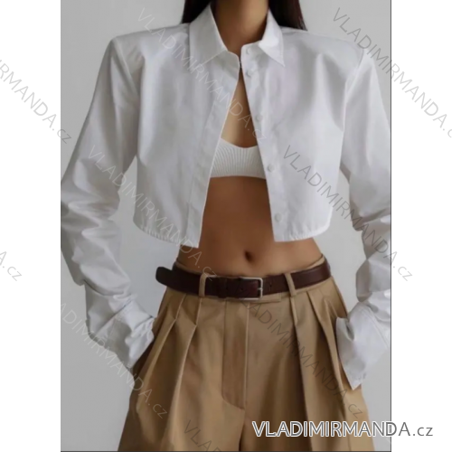 Women's long sleeve crop top shirt (S/M ONE SIZE) ITALIAN FASHION IMPLP2326007075