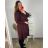 Tunic / blouse long sleeve women's oversized (3XL / 4XL ONE SIZE) ITALIAN FASHION IMWQ23221 Wine 3xl / 4xl