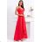 Women's Plus Size (42-46) Long Elegant Party Sleeveless Dress POLISH FASHION PMLBC23265-10 red 42