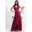 Women's Plus Size (42-46) Long Elegant Party Sleeveless Dress POLISH FASHION PMLBC23265-10 Wine 42