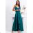 Women's Plus Size (42-46) Long Elegant Party Sleeveless Dress POLISH FASHION PMLBC23265-10 Green 38