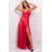Women's Plus Size (42-46) Long Elegant Party Sleeveless Dress POLISH FASHION PMLBC23265-10 red 40