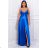 Women's Plus Size (42-46) Long Elegant Party Sleeveless Dress POLISH FASHION PMLBC23265-10 Royal blue 36