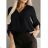 Women's Elegant Long Sleeve Blouse/Tunic (S/M/L ONE SIZE) ITALIAN FASHION IMWB22245 S/M black