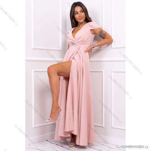 Long elegant sleeveless dress for women, plus size (36-52) POLISH FASHION PMLBF24GALA13 light pink 48