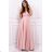 Long elegant sleeveless dress for women, plus size (36-52) POLISH FASHION PMLBF24GALA13 light pink 48