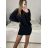 Women's Mini Elegant Bat Sleeve Long Sleeve Dress (S/M ONE SIZE) ITALIAN FASHION IMC23463