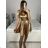 Elegant Sleeveless Ball Gown Lace (uni s-m) ITALIAN FASHION IM919919 Golden S/M