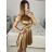 Elegant Sleeveless Ball Gown Lace (uni s-m) ITALIAN FASHION IM919919 Golden S/M