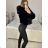 Women's Long Sleeve Jacket (S/M ONE SIZE) ITALIAN FASHION IMM23M2996 S/M black