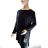 Women's Plus Size Long Sleeve Tunic (XL/2XL/3XL ONE SIZE) ITALIAN FASHION IM423616 L/XL black