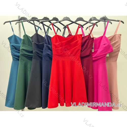 Women's elegant evening dress with straps (S/M ONE SIZE) ITALIAN FASHION IM423888