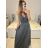 Women's Long Chiffon Short Sleeve Dress (S/M ONE SIZE) ITALIAN FASHION IMWGS231048   dark grey   S/M