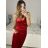 Women's Long Elegant Strapless Dress (S/M ONE SIZE) ITALIAN FASHION IMPMD23333 S/M red