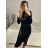 Women's Long Long Sleeve Party Dress (S/M ONE SIZE) ITALIAN FASHION IMM23056 S/M Golden