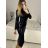 Women's Long Long Sleeve Party Dress (S/M ONE SIZE) ITALIAN FASHION IMM23056 S/M Golden