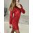 Women's Knitted Sweater Dress Set (S/M ONE SIZE) ITALIAN FASHION IMWE223972 red XS/S