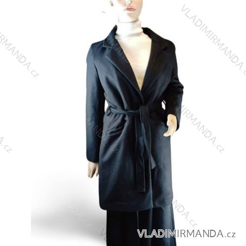 Women's Plus Size Fluffy Long Sleeve Coat (XL/2XL ONE SIZE) ITALIAN FASHION IMC23303 L black