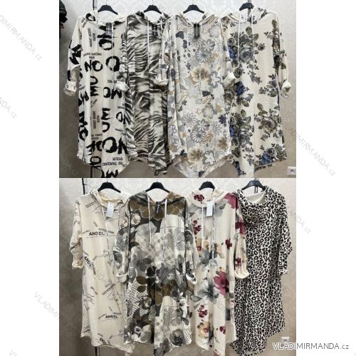 Summer long sleeve flowered women's dress (UNI S / L) ITALIAN FASHION IMK20150