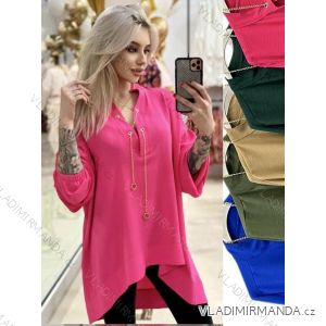 Tunic with Pendant Long Sleeve Women's Plus Size (3XL/4XL ONE SIZE) ITALIAN FASHION IMWT23209