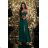 Women's Strapless Long Satin Party Dress (34-42) POLISH FASHION PMLEL24NATHALIE dark green 42